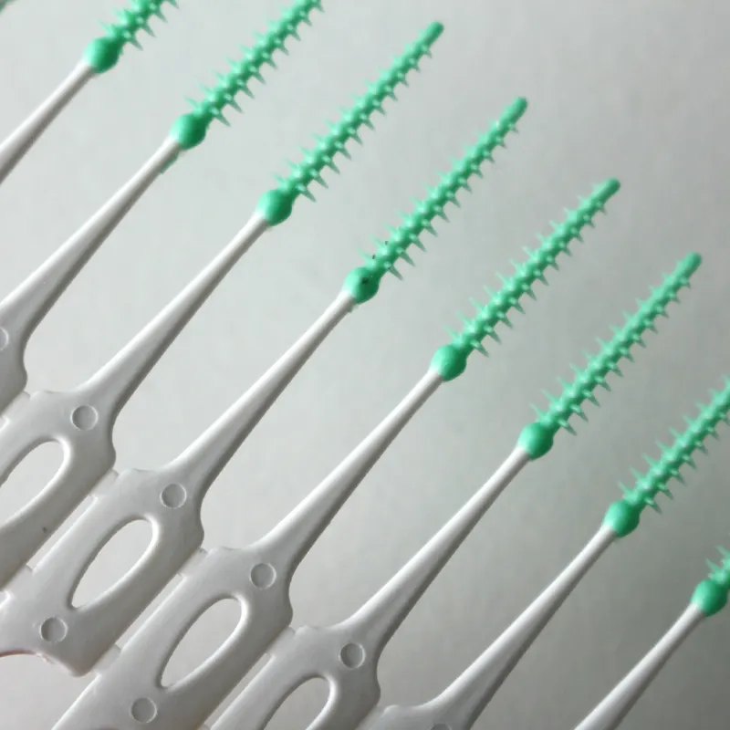 فرشاة بين الأسنان مطاطية ناعمة جديدة آمنة على الغذاء مصنوعة في اليابان من البلاستيك علبة للاستخدام مرة واحدة لظلال الأسنان