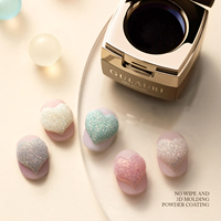 GULAURI DIY Gel de modelage en caoutchouc transparent à effet 3D professionnel, Kit de nail art longue durée, Gel solide pour ongles effet gelée