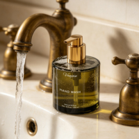 Bouteilles en verre de luxe de 300ml 400ml 500ml avec têtes de pompe contenants vides de lavage des mains et de lotion shampooing bouteille de pompe Gel douche