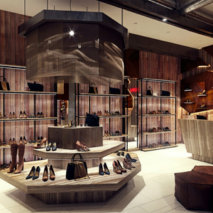 Retail Shoe Store Display Stand Custom Shoes Shop Interior Decoration Shoe Display Counter Design for Shop Fitting - Product Image 1