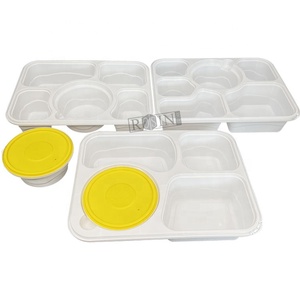 custom disposable waterproof microwave pp takeway 4 5 6 compartment lunch box wiht lids