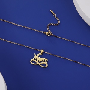 Collier pendentif cœur simple et tendance pour <span class=keywords><strong>maman</strong></span>, chaîne en acier inoxydable, cadeau pour la fête des mères - Product Image 3
