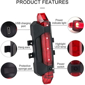 Super Luminoso Faro Anteriore e Posteriore Della Bicicletta HA CONDOTTO LA Luce USB Ricaricabile Fanali Posteriori Della Bicicletta Rosso Ad Alta Intensità LED Accessori - Product Image 4
