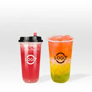 12Oz 16 Oz 20Oz 24Oz Pp Wegwerp U Vorm Plastic Beker Bubble Thee