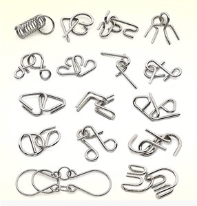 8 pièces/ensemble nouveau adulte enfant casse-tête IQ formation Interlock chinois anneau tour de magie jouet fil métal déverrouiller Puzzle - Product Image 6