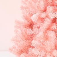 Hochwertiger, individuell anpassbarer, pinkfarbener PVC-Kunstzeder-Weihnachtsbaum mit faltbarem Standfuß und warmweißen LED-Lichtern