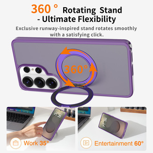 เคสโทรศัพท์ Samsung S26 Ultra ป้องกันแรงกระแทก ฝาครอบเลนส์กล้อง<span class=keywords><strong>แบ</strong></span>บด้าน พร้อมขาตั้งแม่เหล็กหมุนได้ 360 องศา รองรับการชาร์จไร้สาย - Product Image 4