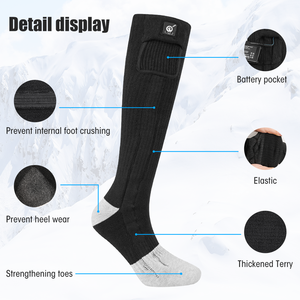 Chaussettes chauffantes électriques rechargeables épaisses et chaudes pour l'hiver en plein air - Product Image 5