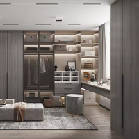 Armoire de luxe moderne et personnalisable à 6 portes pour chambre et salon, avec portes vitrées, rangement autoportant