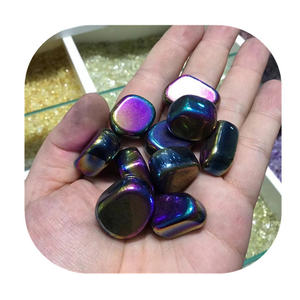 <span class=keywords><strong>Cristalli</strong></span> Naturali a Cubo All'Ingrosso 20-30mm, <span class=keywords><strong>Ematite</strong></span> Aura Arcobaleno al Titanio, Pietre Burattate per Regalo - Product Image 2