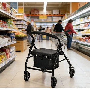 Lightweight Mobility Trolleys Shopping Carts <b>Elderly</b> Shopping Assistive Devices Four-wheel <b>Walker</b> Convenient Walking Aid - Product Image 1