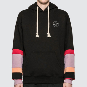 Jersey de felpa francesa de 280Gsm para hombre, nuevo y elegante, personalizado, estampado de soplo, cordón, hombro caído, retales multicolores bordados - Product Image 6