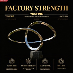 ประติมากรรมวงแหวนสแตนเลสขัดเงา YOUFINE รูปทรงวงกลมโลหะนามธรรมขนาดใหญ่ สำหรับตกแต่งภูมิทัศน์กลางแจ้ง - Product Image 6