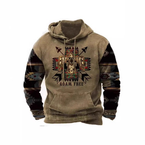 Xmas Men's Hooded Fleece Winter Street Trend <strong>Viking</strong> Mythology Digital Deer Print Loose Fit 240g Anti-shrink <strong>Hoodie</strong> - Product Image 5