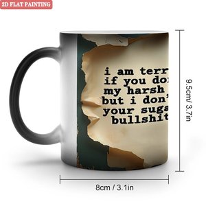 Travel <b>Camp</b> Magic Mug 11oz Frosted Black Ceramic Heat Color Changing Tea <b>Cup</b> - Product Image 1