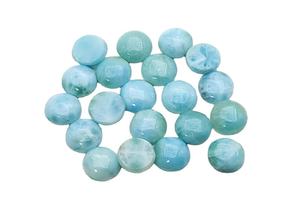 ลาริมาร์สีน้ำเงินธรรมชาติทรงกลมหลังแบนขนาด 12 มม. ประมาณ 2 กะรัต ไม่ผ่านการปรับแต่ง ยี่ห้อ AMARA สำหรับทำเครื่องประดับ แหวน จี้ - Product Image 5