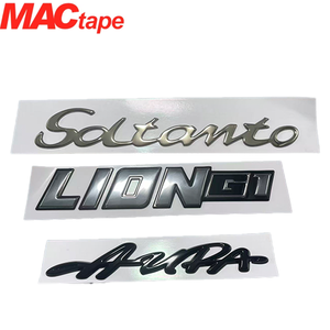 Autocollant de logo métallique flexible personnalisé, autocollants de voiture en ABS électroplaqué <span class=keywords><strong>MAC</strong></span>, logos de voiture numériques et emblèmes de lettres pour la marque - Product Image 1