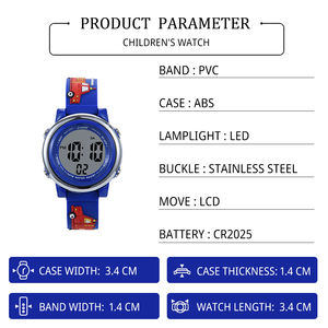Montre de sport pour enfants PC pour garçons de 3 à 15 ans Conception de camion de lutte contre l'incendie Caractéristiques d'alarme et de chronomètre résistants à l'eau - Product Image 2