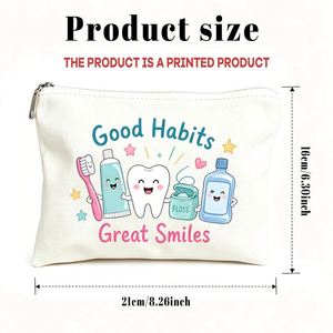 Dental Themed Cosmetic Bag for Mom Daughters Friends Ideal <b>Gifts</b> for <b>Travel</b> Birthdays Great Smiles Pouch <b>Gift</b> Bag for Women - Product Image 1
