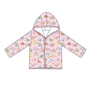 Veste de Style <span class=keywords><strong>tamarack</strong></span> à capuche matelassée motif floral bleu clair motif de couture numérique enfant en bas âge fille veste vêtements chauds pour enfants - Product Image 3