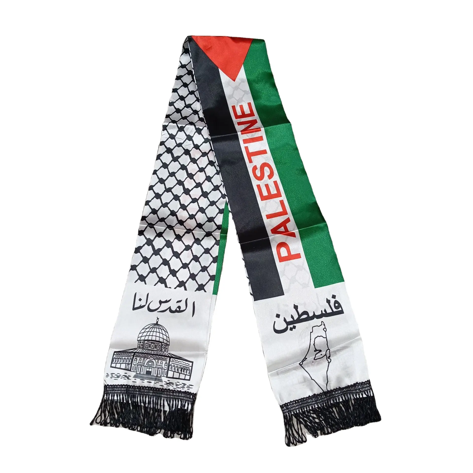 Écharpe de Palestine vente chaude écharpe palestinienne Satin drapeau palestinien écharpe suspendue cou décoration de mariage