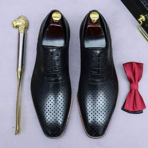 Chaussures d'été pour hommes 2025 – Oxfords en cuir véritable, décontractées et habillées, à bout pointu, antidérapantes et respirantes (cuir souple) - Product Image 4