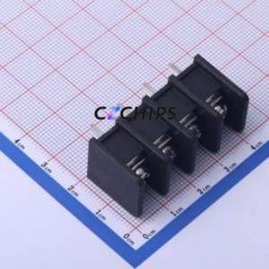 DBT30S-9.5-4P-BK-P Barrier Terminal Block Through hole Component (THT),P=9.5mm Connector Two Sides 9.5mm 1x4P Straight Pin - Product Image 1