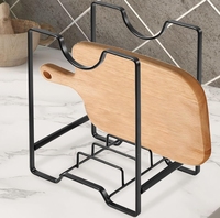 Support de planche à découper en métal et organiseur de vaisselle multifonctionnel pour comptoir de cuisine avec égouttoir
