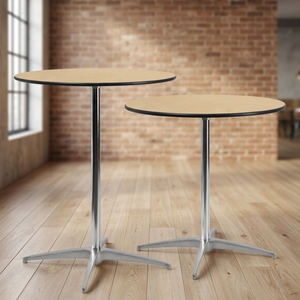 GDRS Custom Modern Round <b>Bar</b> <b>Table</b> Wood Top Metal Cross Base Multi-Functional for Home <b>Bar</b> Commercial Use (Model GDRS-BT001) - Product Image 3