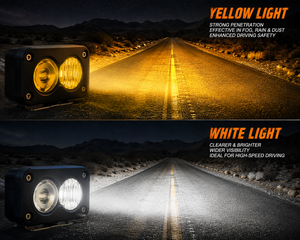 Phare LED universel 20W de 3 pouces pour VTT, vélo électrique, <span class=keywords><strong>moto</strong></span>, jaune/blanc, projecteur tout-terrain, feu antibrouillard - Product Image 4
