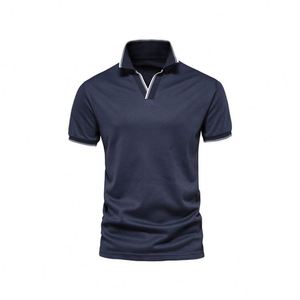 Nouveauté - Polo à col en V pour homme et femme, vêtements d'affaires, couleur unie - Product Image 1
