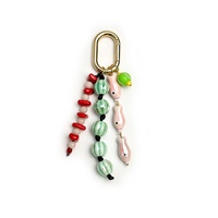 Breloque de sac en céramique en forme de poisson mignon, faite à la main, colorée, pendentif décoratif, porte-clés pour sacs à main féminins