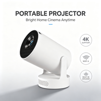 Projecteur portable ultra mini HY300, prend en charge la vidéo 4K, WiFi6, mise en miroir sans fil de l'écran, projecteur de cinéma maison intérieur