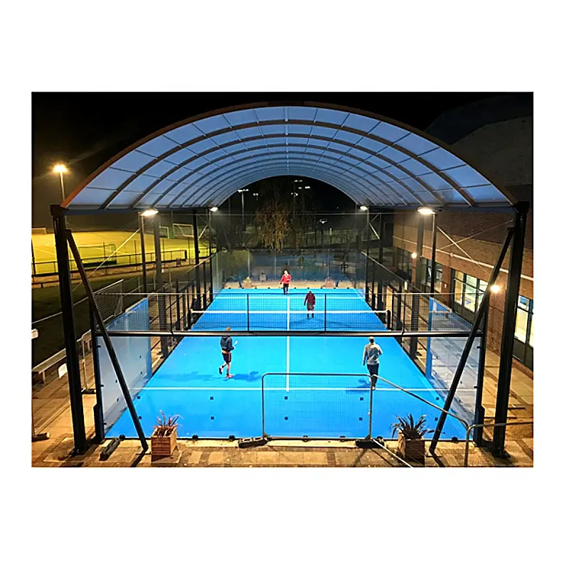 100% hot dip galvanized poles padel tennis court with ceiling 15 years without rust guaranteed