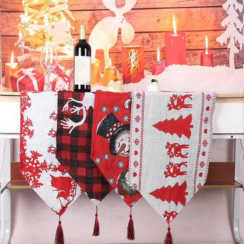 Скатерть льняная с рисунком Санта-Клауса, 12 Х70 дюймов