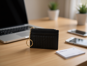 Portacarte con Cerniera 4 Pollici in Microfibra Pelle Sintetica Portafoglio Minimalista per Carte di Credito - Product Image 2