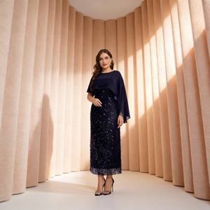 Luxury <b>Sequins</b> Embroidery Polyester Abaya <b>Dress</b> for Muslim Women Custom Party Occasion Wear Wholesale Supplier Elegant - Product Image 4