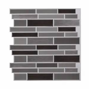가정용 벽을위한 방수 및 자체 접착 디자인 벽지 검은 색과 회색 불규칙한 타일