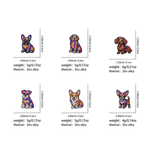 Set de 6 Estilos de Lindos Pines Esmaltados de Perro, Arte en Vidrio, Insignias de Solapa de Cachorro, Corgi, Bulldog, <span class=keywords><strong>Golden</strong></span> Retriever, Decoración para Mochilas y Ropa, Regalo - Product Image 5