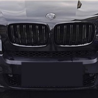 Grille de calandre double ligne pour BMW X5 X6 E70 E71 2009 Carbon Fiber Gloss Black Double Line Front Car Grille Guard