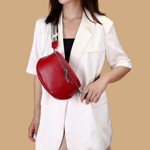 Sac de ceinture à bandoulière en cuir véritable à la mode pour femmes sac banane réglable élégant sac de taille - Product Image 2