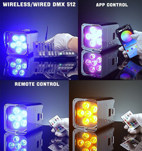 Marslite 6x18 LED không dây pin uplight tiệc cưới Lumiere DJ Sân khấu Backdrop Par S6 uplights không dây - Product Image 4