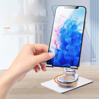 Support de bureau rotatif à 360° en aluminium pour tablette et téléphone, pliable et réglable en hauteur, en métal