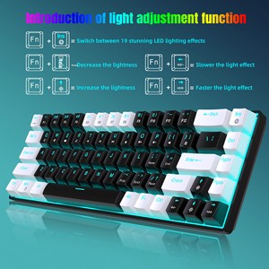 Ergonômico Dual-Color Injection Keycaps Novo 68-Key Wired Teclado Mecânico Gaming Hot-Swappable Interruptor Azul Ice Blue Laptop - Product Image 3