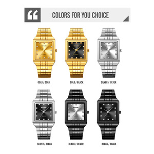 Men's square chronograph <b>watch</b> Luxury stainless steel wristwatch 30M waterproof quartz <b>watch</b> - Product Image 3