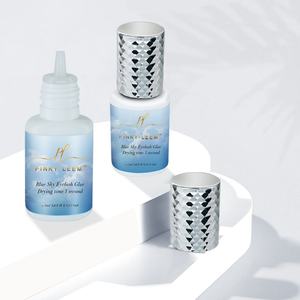 Colle à cils Pinky Leem personnalisée, imperméable, séchage rapide en 1 seconde, sans latex, transparente, bleue, adhésif pour cils de couleur bleue - Product Image 2