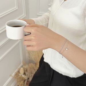 Dylam Trending Lucky Style Jewellery Rhodium Plated Sterling Silver Double Layer Chain 5A Zirconia Four Leaf <b>Clover</b> <b>Bracelets</b> - Product Image 3