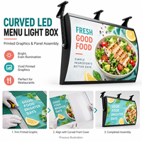 Panneau lumineux LED incurvé simple face pour menu de burgers, panneaux publicitaires, affichage de prix pour la restauration rapide