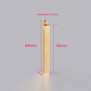 Wholesale Stock 5*40mm Stainless Steel Custom Engraved Cuboid bar Pendant for <b>Necklace</b> - Product Image 5