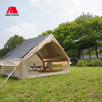 Tente gonflable avec auvent en caoutchouc noir de 6,3 mètres carrés, extensible, pour le camping en plein air, la protection solaire, les tentes de plage